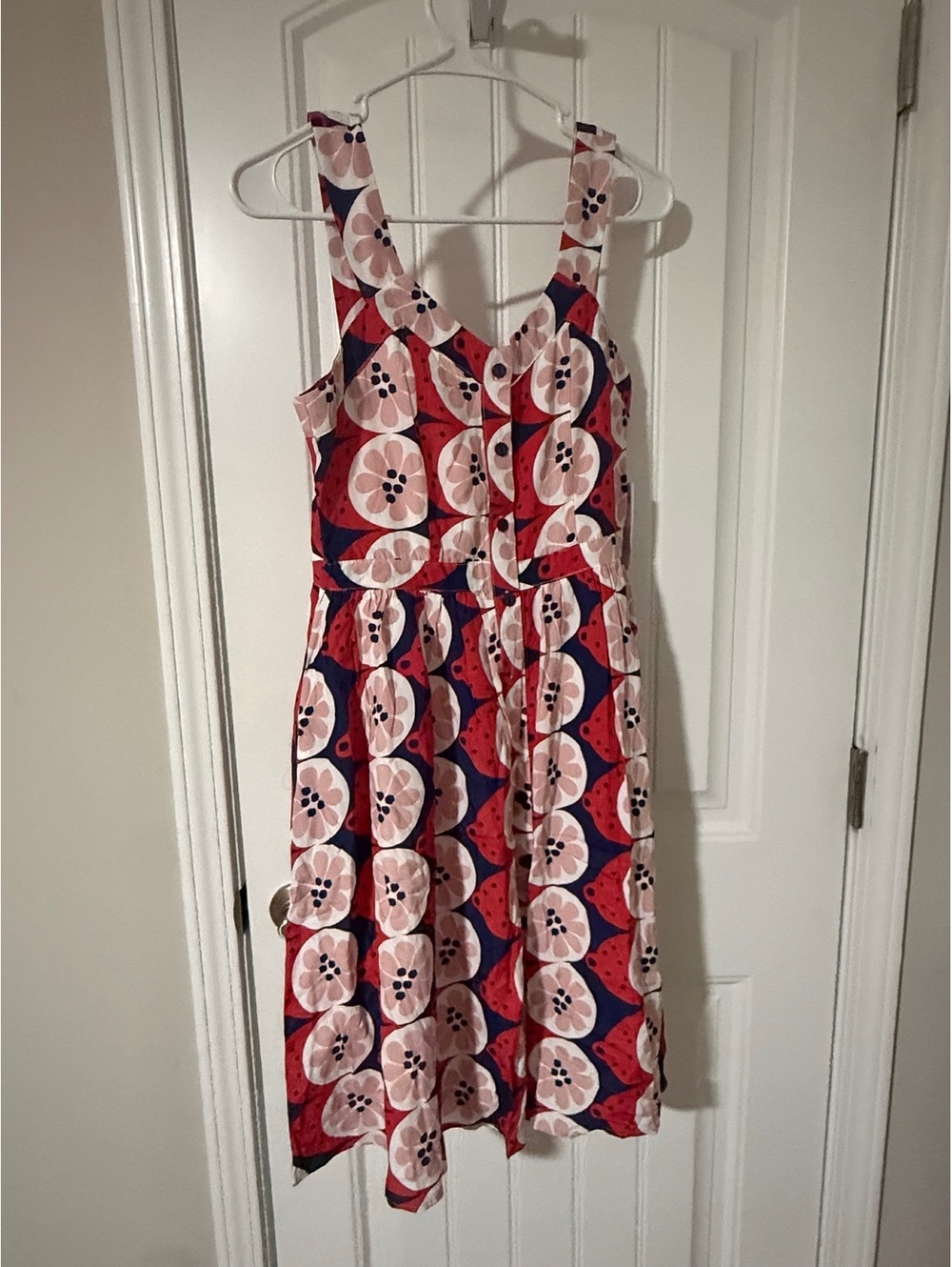 Tulip B Vibrant Fruit Print Button-Front Dress Size S